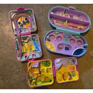 Vintage Polly Pocket Mini Doll Playsets Lot of 3 no figures bluebird toys